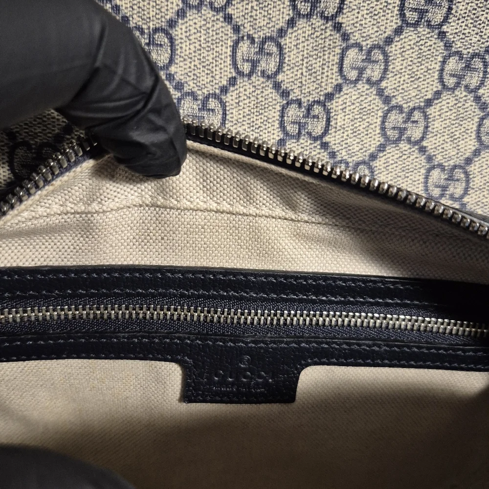 Authentic Gucci Ophidia Small Shoulder Crossbody Navy Handbag EUC HTF - Picture 10 of 16